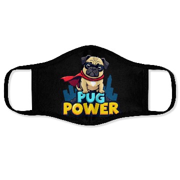 Discover Pug Power Superhero Face Masks