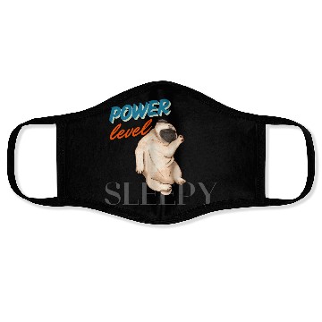 Discover Sleepy Pug Dog black prints Face Masks