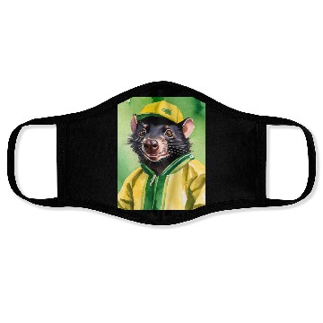 Discover Green and Gold Tassie Devil Face Masks