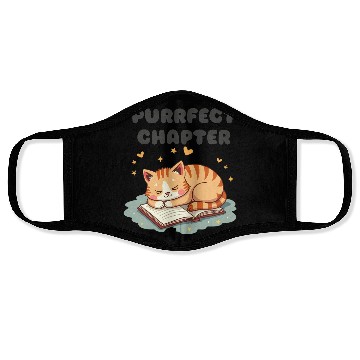 Discover Purrfect Chapter - Cat and Book Lover Design Face Masks