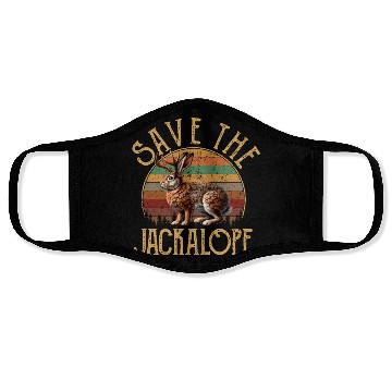 Discover Save The Jackalope, Vintage Retro Camping Lover Ja Face Masks