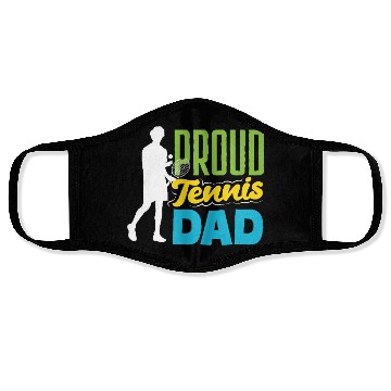 Discover Proud Tennis Dad Graphic Silhouette Face Masks
