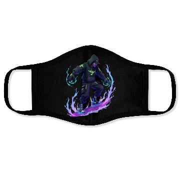 Discover Ghost Wave - Neon Phantom Rider Face Masks