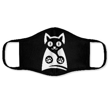 Discover Happy Cat Vector Design One Color Face Masks