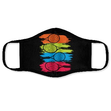 Discover Vibrant Tennis Rackets Brush Art Face Masks