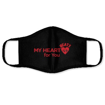Discover My heart beats for you Face Masks
