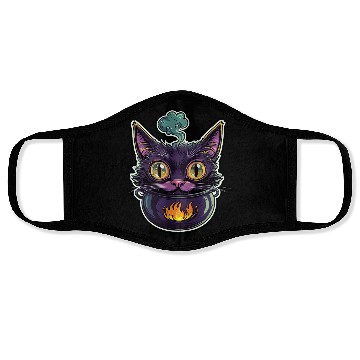 Discover Cat Boiler Cat Witch Halloween Face Masks