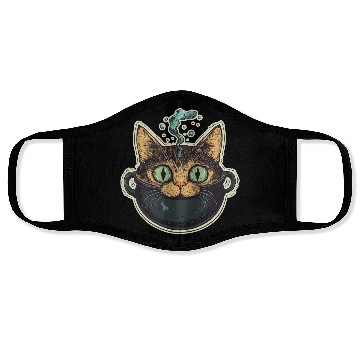 Discover Cat Boiler Cat Witch Halloween Face Masks