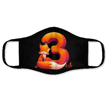 Discover Creative Fox and Number 3 Kids Design Face Masks