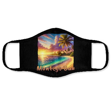 Discover Sunset Montego Bay Palms Beach Vacation Face Masks