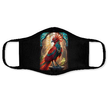 Discover Mythical Bird in Stained Glass Face Masks