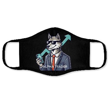 Discover alpha trader wolf Face Masks