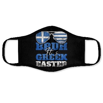 Discover Bruh It's Greek Easter Greece Flag Greek Flag Face Masks