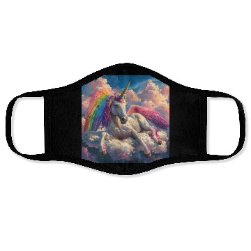 Discover Unicorn in repose Face Masks