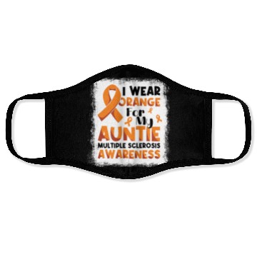 Discover For Aunt Multiple Sclerosis Awareness Month Orange Face Masks