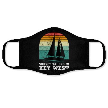 Discover Florida SUNSET SAILING IN KEY-WEST Face Masks