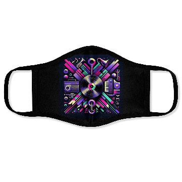 Discover Neon Groove Vinyl Symphony Face Masks