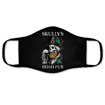 Discover Skully's Irish Pub Skull St. Patrick's Day 2025 Sh Face Masks