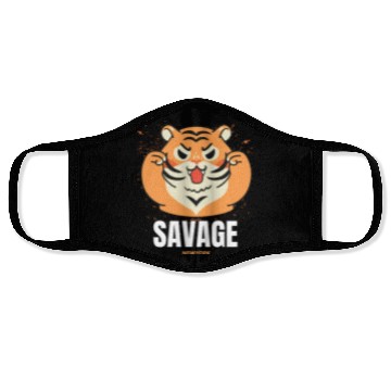 Discover Adorable savage tiger design Face Masks