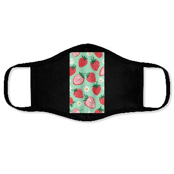 Discover Red Strawberries &Daisies Pattern Phone Case Cover Face Masks