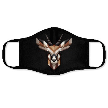 Discover Geometric Antelope Head - Elegance and Wilderness Face Masks