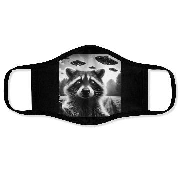 Discover Racoon trash panda Funny Graphic Selfie UFOs Weir Face Masks