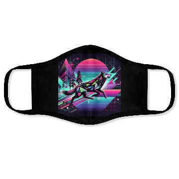 Discover Neon Wolf - Retro Vibes Face Masks