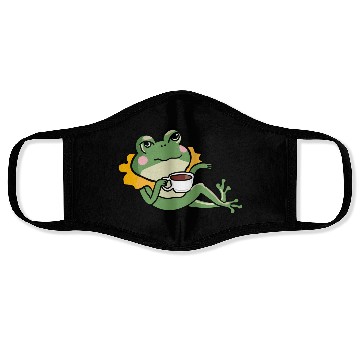 Discover Relaxing Green Frog coffee Lover Face Masks - Unique
