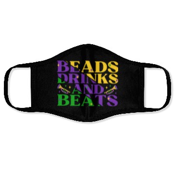 Discover Beads Drinks Beats Mardi Gras Face Masks