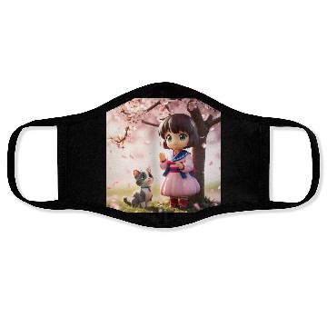 Discover An anime character with a cute cat Face Masks