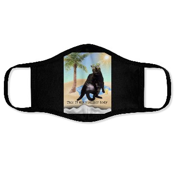 Discover fat cat summer body Face Masks