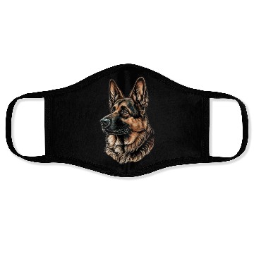 Discover Serious Face German Shepherd Dog Head Face Masks