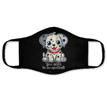 Discover Spotted puppy cartoon Face Masks