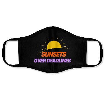 Discover Sunsets over deadlines adventure Face Masks