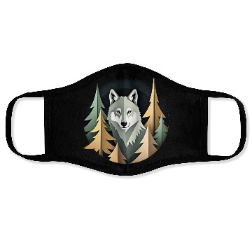 Discover Wolf and Nature Geometric Pattern Face Masks
