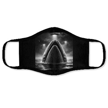 Discover Whale cetacean Funny Graphic Selfie with UFOs Weir Face Masks