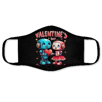 Discover Valentines Day Robot Love Face Masks