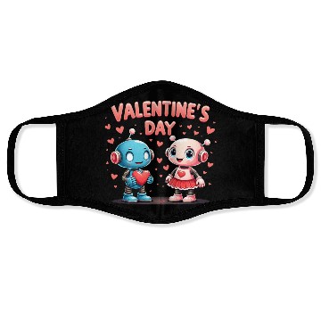 Discover Valentines Day Robot Love Face Masks