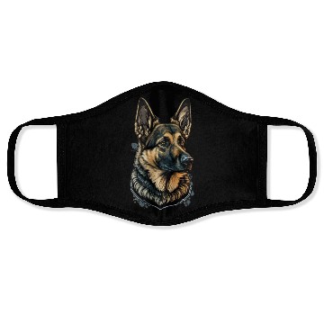 Discover German Shepherd Dog Fierce Face Face Masks