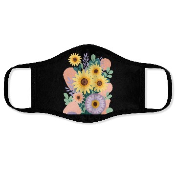 Discover Boho Sunflower Bliss: Vibrant Floral Vector Face Masks