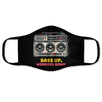 Discover Bass up , worries down, sound system Face Masks