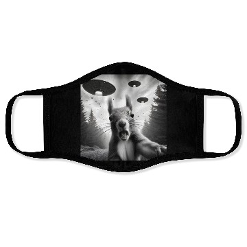 Discover Squirrel Sci-Fi Funny Graphic Selfie with UFOs Wei Face Masks