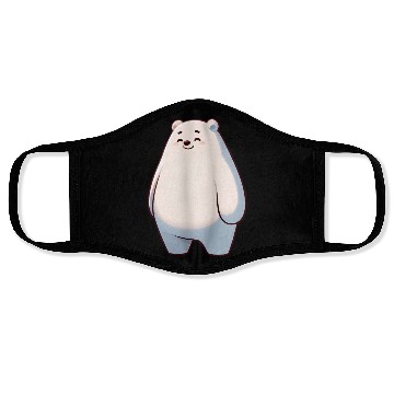 Discover Cute Polar Bear Cartoon Happy Relaxed Face Masks