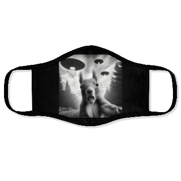 Discover Squirrel Sci-Fi Funny Graphic Selfie with UFOs Wei Face Masks