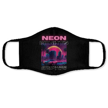 Discover Neon Nights - Synthwave City Retro Face Masks