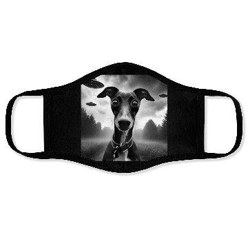 Discover Italian Greyhound Funny Graphic Selfie with UFO We Face Masks