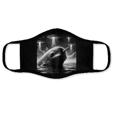 Discover Narwhal Funny Graphic Selfie with UFOs Weird Alien Face Masks