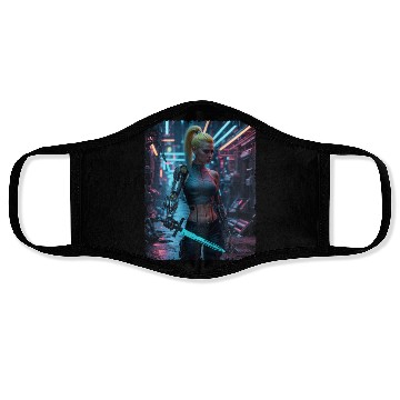 Discover Cyberpunk women Warrior Face Masks