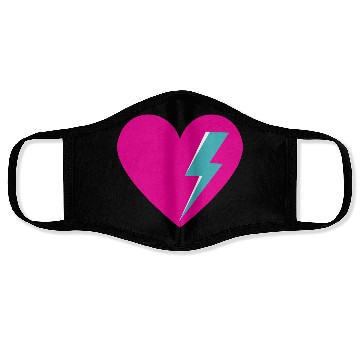 Discover Heart with Lightning Bolt Face Masks