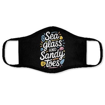 Discover Sea Glass Hunters Collecting Ocean Treasures Face Masks